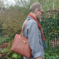 Spanish Deerskin Leather Tote Bag - 35 cm wide x 25 cm tall - READY TO POST