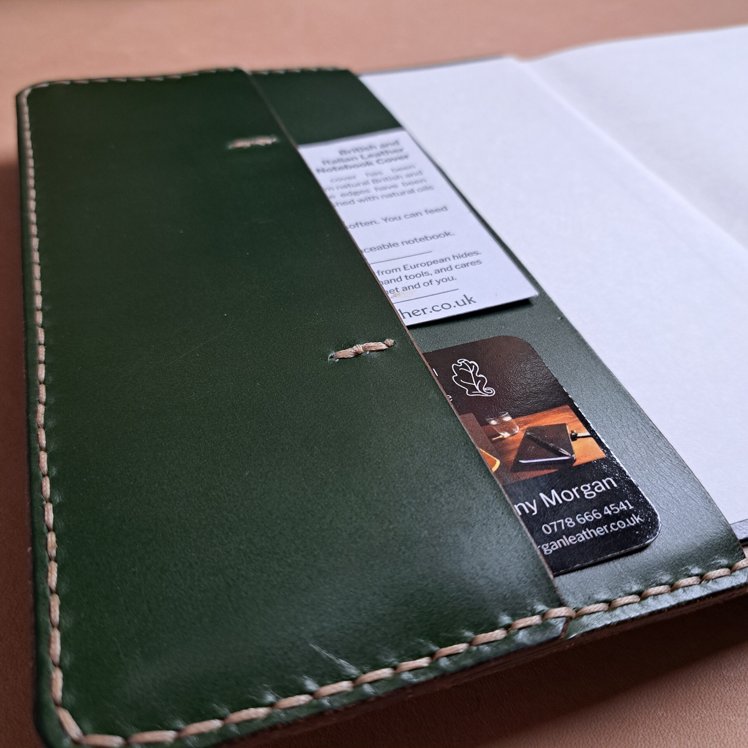 Green A5 Leather Notebook Cover - Image 4