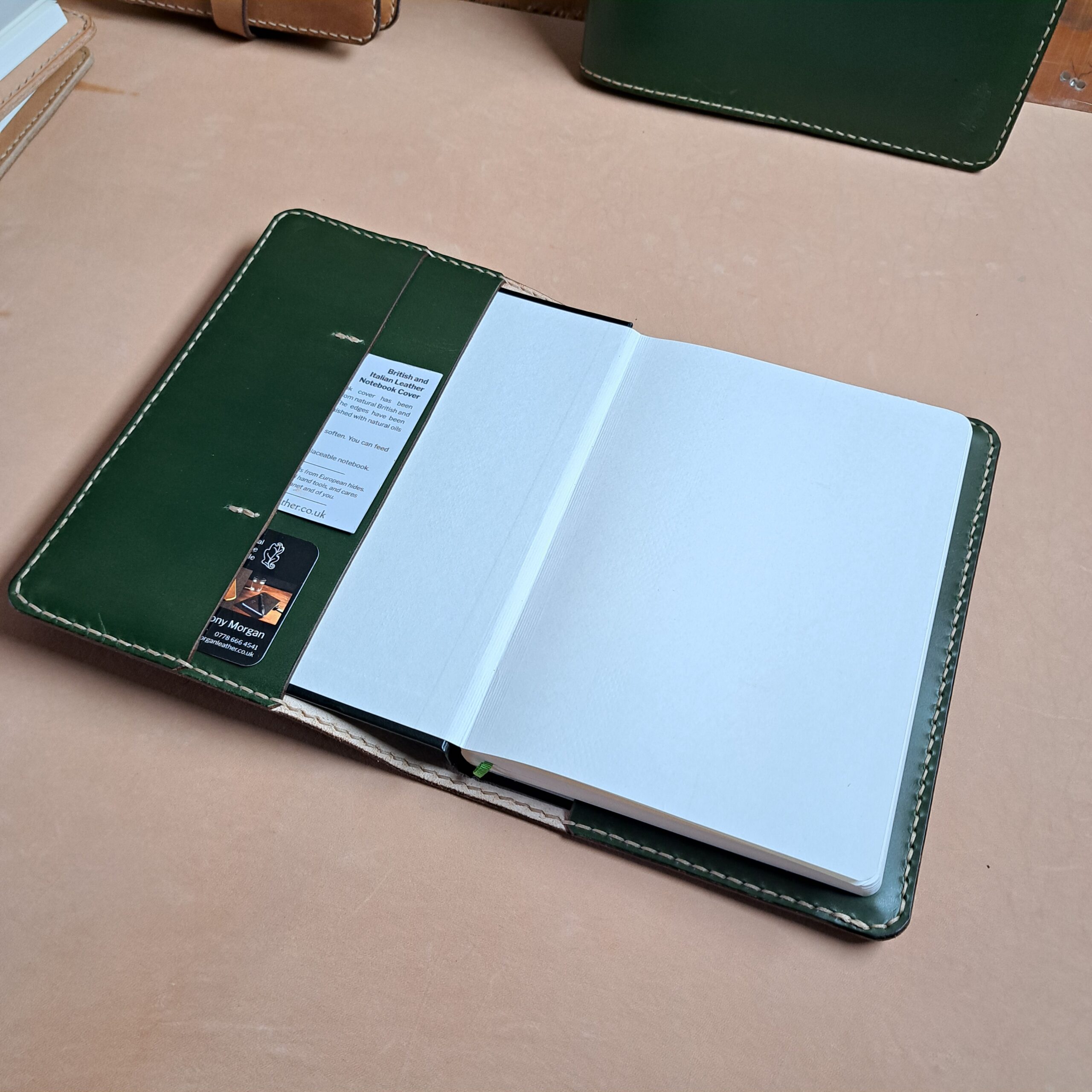 Green A5 Leather Notebook Cover - Image 5