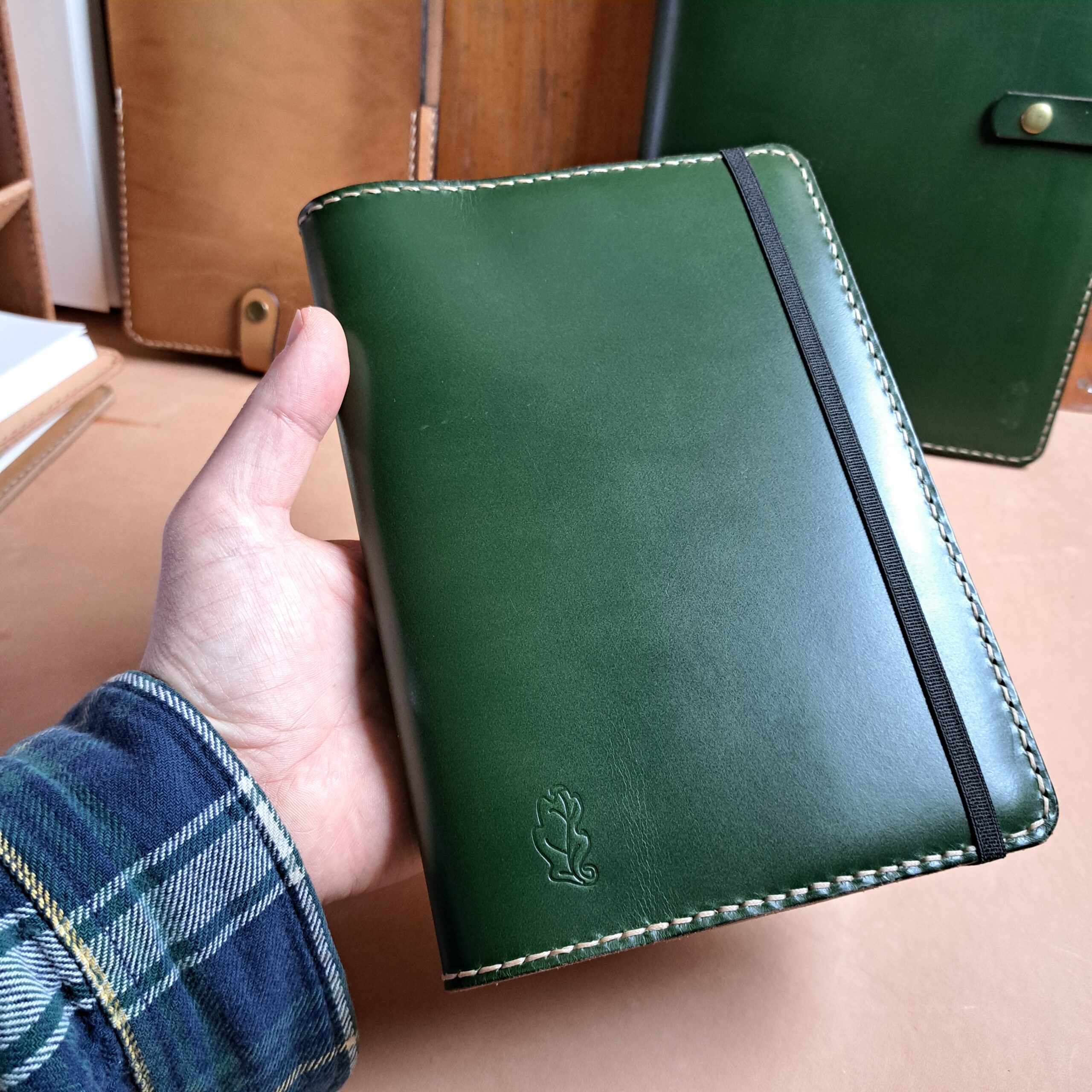 Green A5 Leather Notebook Cover