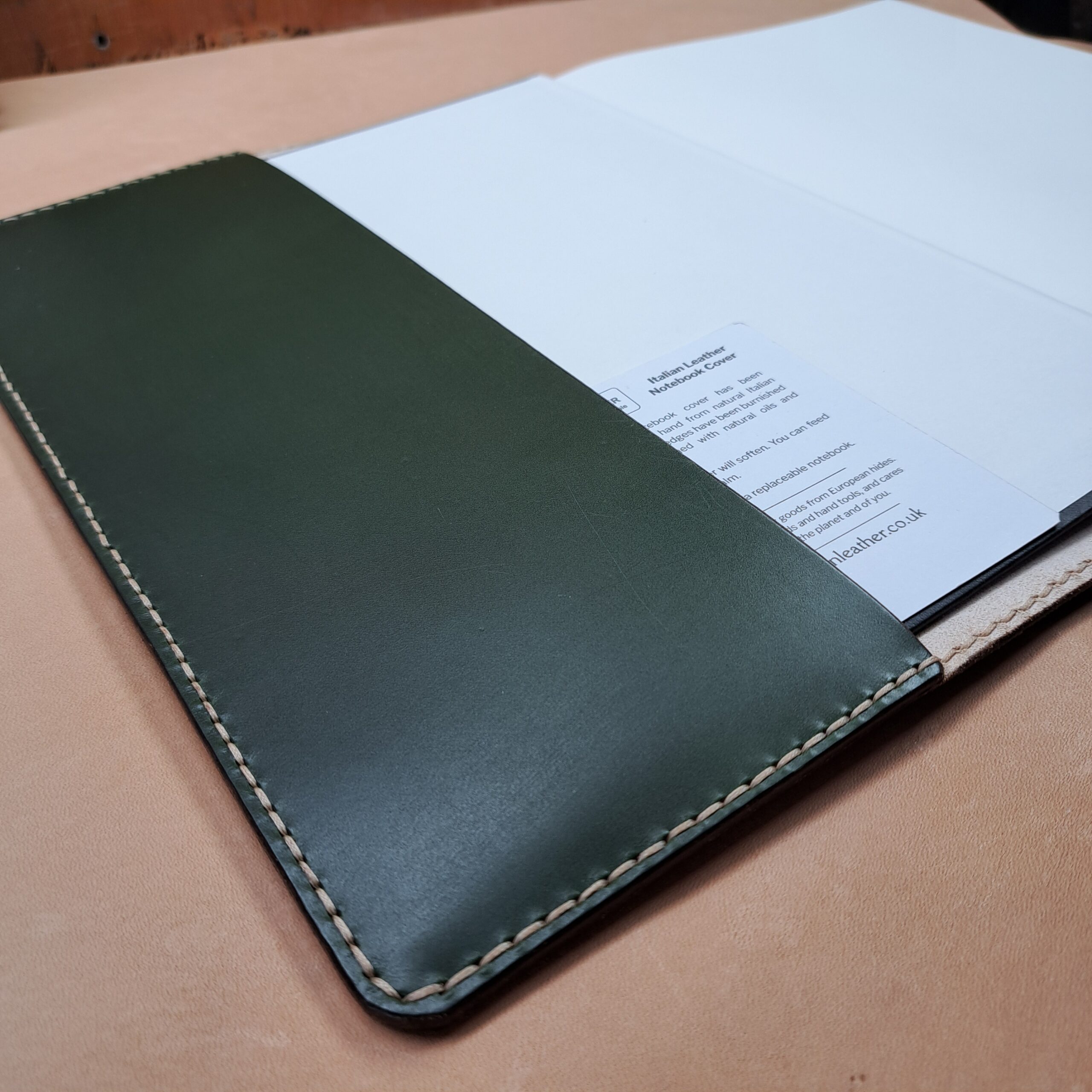 Green A4 Leather Notebook Cover - Image 3
