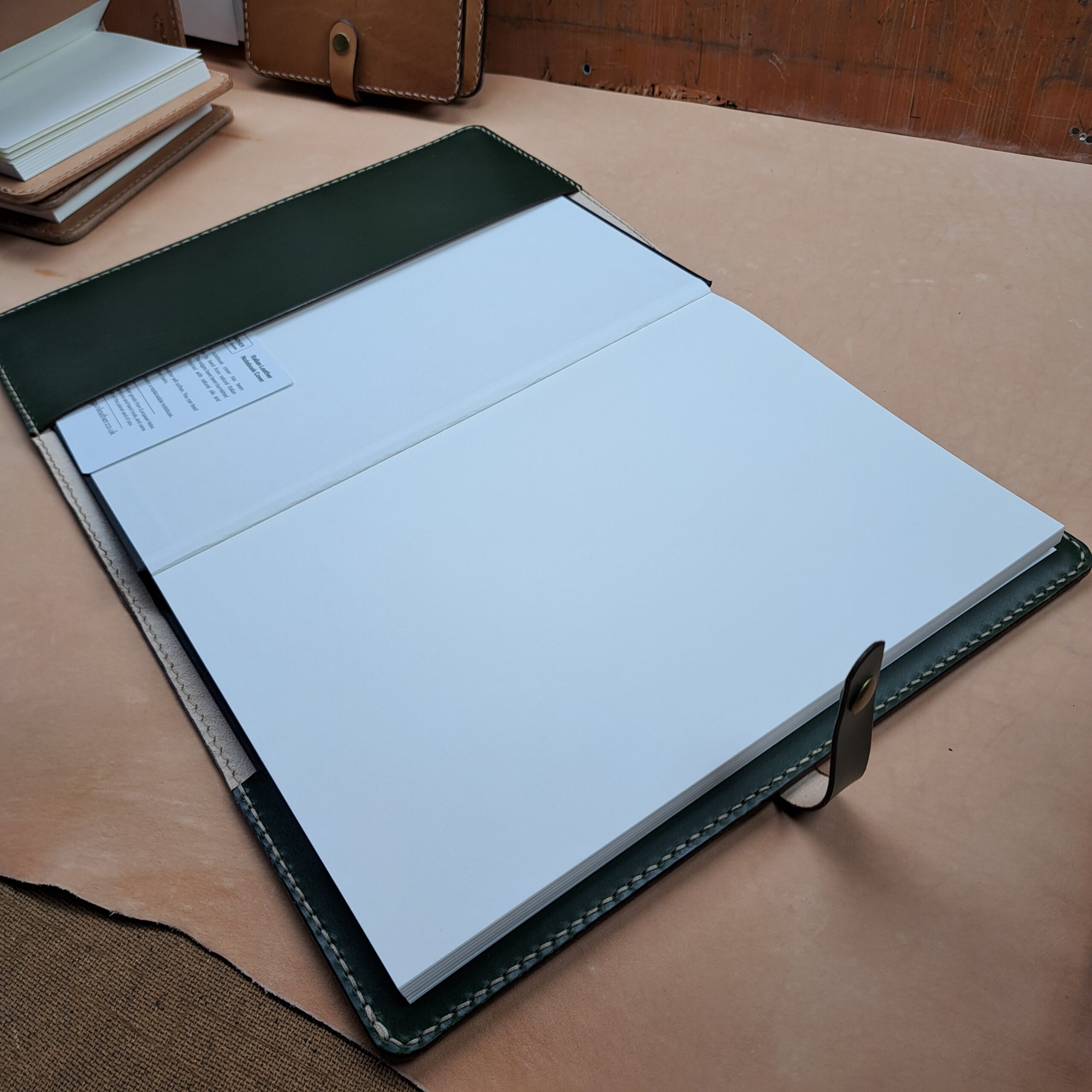 Green A4 Leather Notebook Cover - Image 4