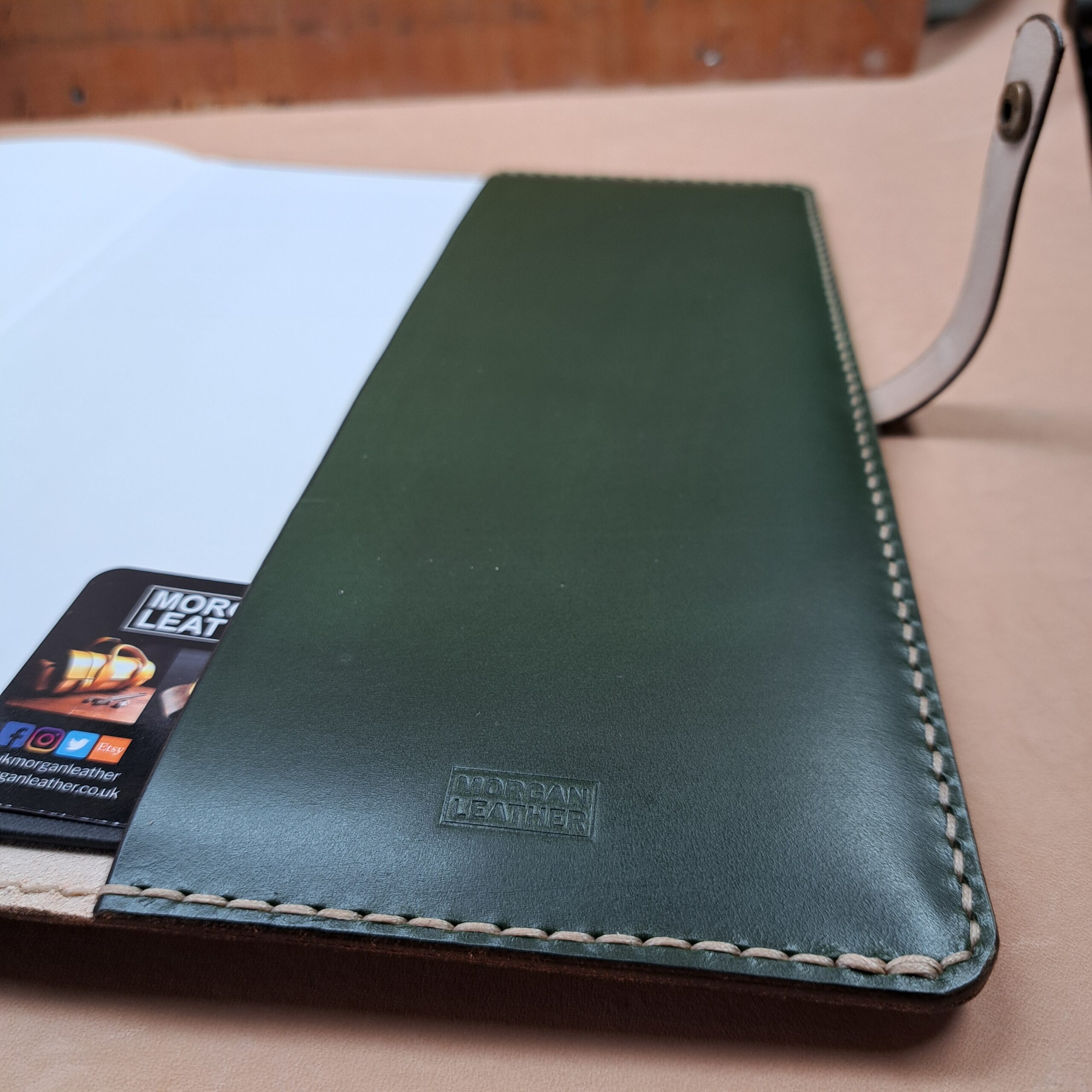Green A4 Leather Notebook Cover - Image 5