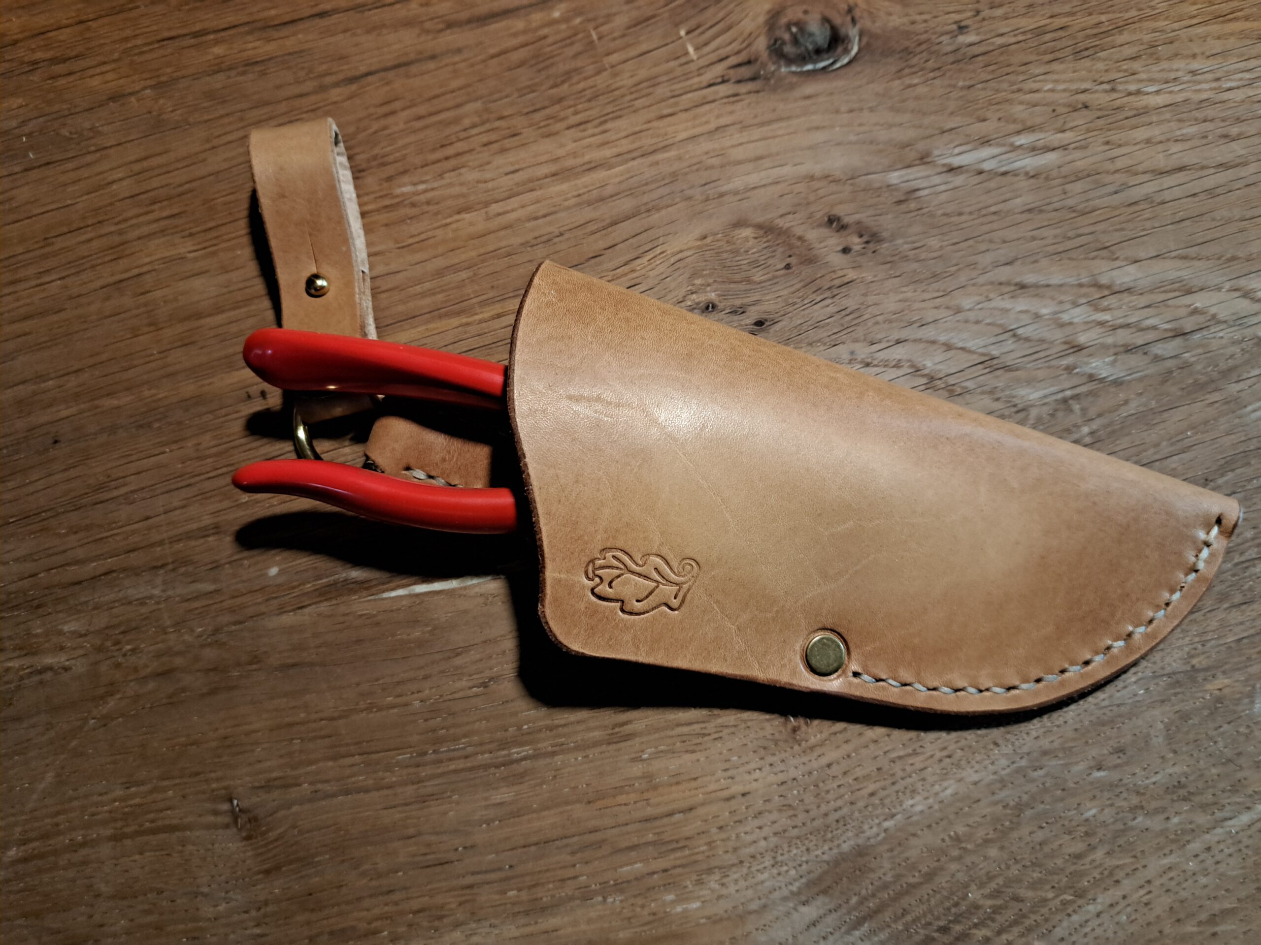 Handmade British Oak Bark Tanned Leather Secateur Holster | Luxury Gardening Belt Pouch | Garden Tool Sheath | Made in UK | READY to POST - Image 4